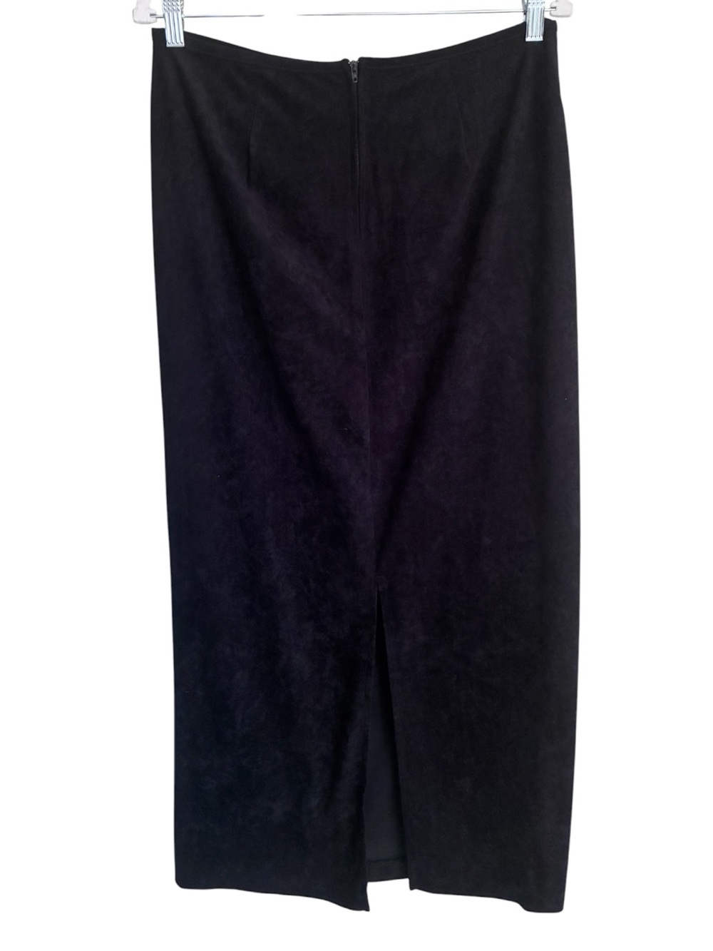 Vintage 90s Y2K Mall Goth Grunge Black Velour Style Minimalist Maxi Skirt Sz 11 - Picture 4 of 6